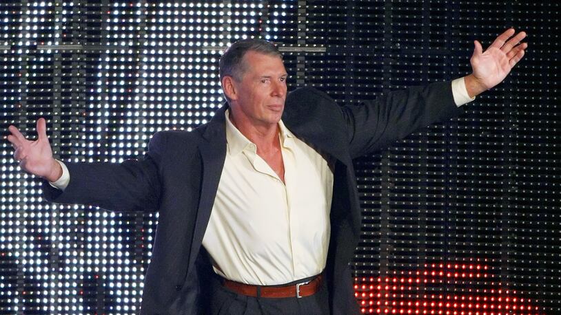 LAS VEGAS - AUGUST 24:  World Wrestling Entertainment Inc. Chairman Vince McMahon is introduced during the WWE Monday Night Raw show at the Thomas & Mack Center August 24, 2009 in Las Vegas, Nevada.  (Photo by Ethan Miller/Getty Images)