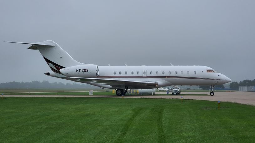 A NetJets plane lands at Middletown Regional Airport. Matt Eisenbraun, acting airport manager, said the pilot offered feedback about the airport. The city is hoping to attract "major players" in the aviation industry to Middletown. SUBMITTED PHOTO