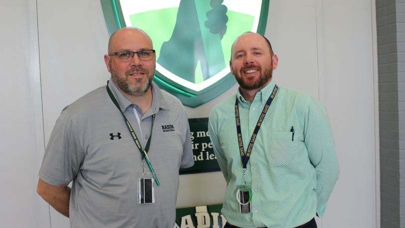 Officials with Butler County's only Catholic high school have announced the adoption of a new leadership structure for the first time in the school's 50-plus year history. Brian Pendergest, left, will move from principal to President of Badin, while current Assistant Principal Patrick Keating, right, will take over as principal starting next school year. (Provided Photo\Journal-News)