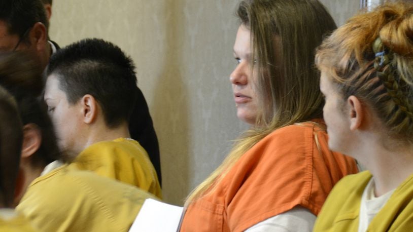 Saralin Walden, 25, of Hamilton, waits in court for her case to be called on Tuesday morning, May 7, 2019 in Butler County Common Pleas. Walden is accused of smothering her 3-month-old while falling asleep under the influence of drugs. MICHAEL D. PITMAN/STAFF