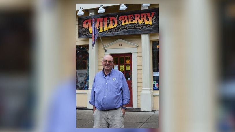 Marc Biales stands in front of the High Street Wild Berry store as the business marks 50 years in operation, most of that time in its present location. The early years saw him located in several other places within blocks of the current store. CONTRIBUTED/BOB RATTERMAN