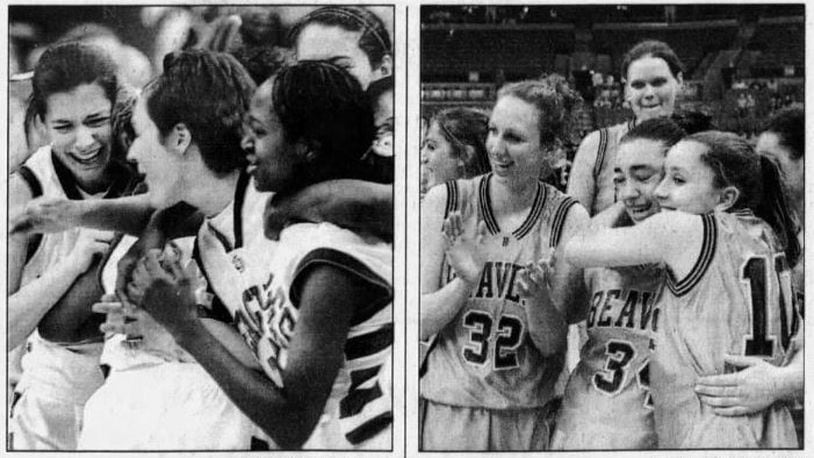 Girls basketball teams from Chaminade Julienne (left) and Beavercreek won Division II and Division I state championships in 2003.