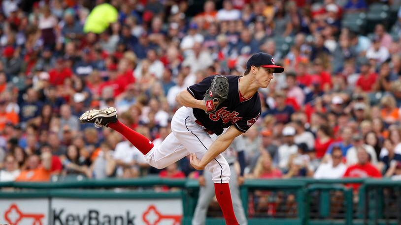 CLEVELAND, OH - SEPTEMBER 17: Kyle Crockett #57 of the Cleveland Indians pitches against the Detroit Tigers in the second inning at Progressive Field on September 17, 2016 in Cleveland, Ohio. The Indians defeated the Tigers 1-0 in 10 innings. (Photo by David Maxwell/Getty Images)