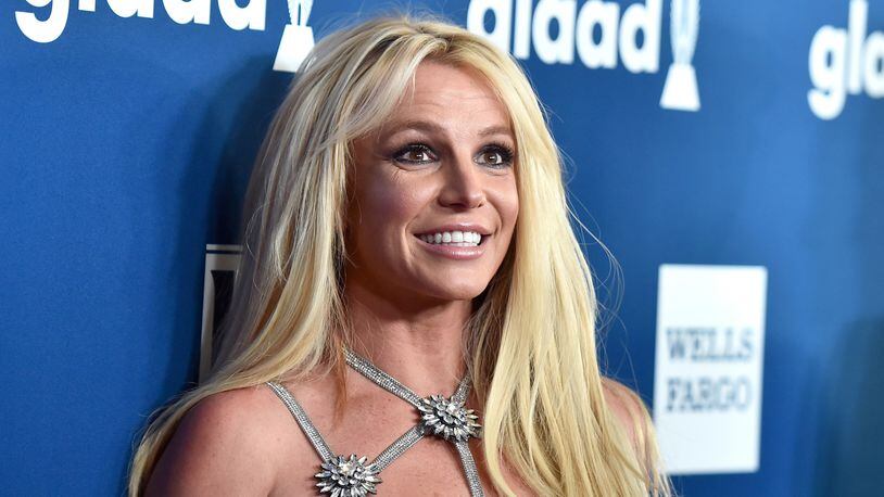 Britney Spears pictured April 12, 2018 at the GLAAD Media Awards in Beverly Hills, California. Spears recently announced an indefinite work hiatus as her father recovers from an illness.