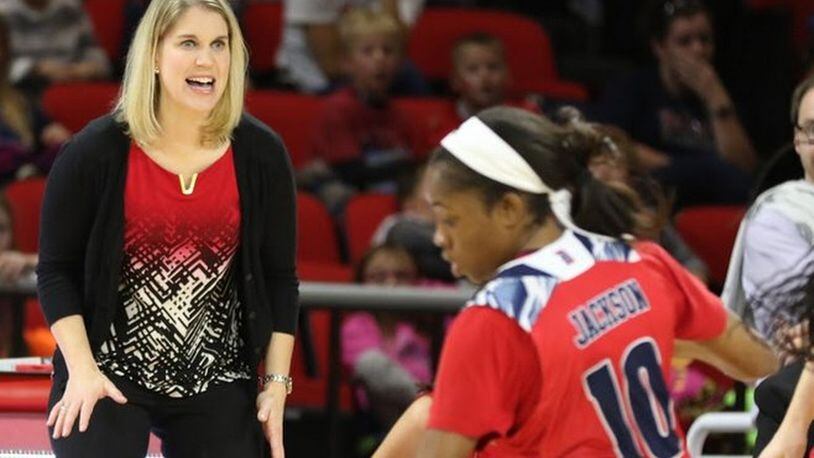 Former Chaminade Julienne High School and Notre Dame standout Megan Duffy earned a win in her debut as Miami University women’s basketball coach Friday. CONTRIBUTED