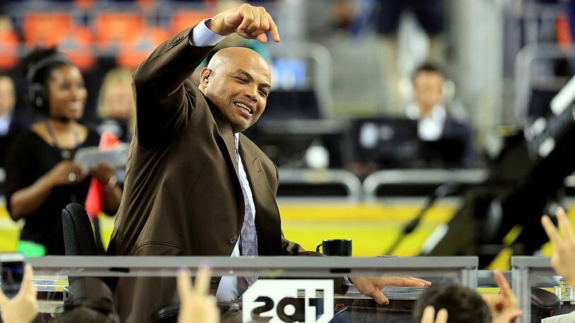 HOUSTON, TEXAS - APRIL 04: Former NBA player and commentator Charles Barkley points to the crowd prior to the 2016 NCAA Men’s Final Four National Championship game between the Villanova Wildcats and the North Carolina Tar Heels at NRG Stadium on April 4, 2016 in Houston, Texas. (Photo by Streeter Lecka/Getty Images)