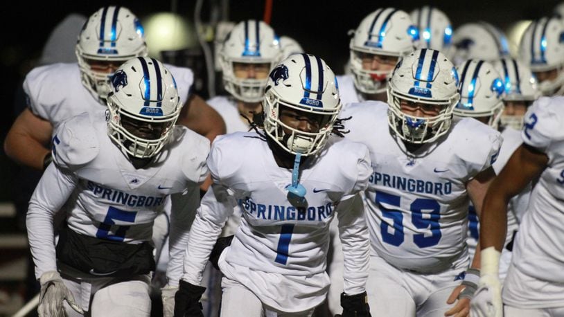Springboro against Dublin Jerome in the first round of the Division 1, Region 2 playoffs on Friday, Nov. 8, 2019, in Dublin.