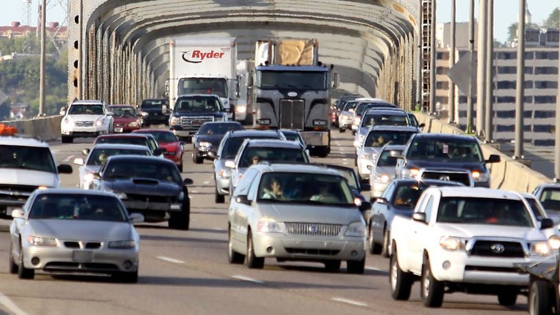Motorists cross over the Brent Spence Bridge from Ohio in Kentucky. STAFF FILE/2011