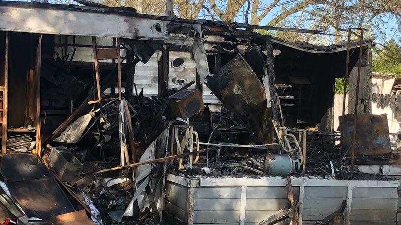 A fire on Nov. 5 destroyed this mobile home in the 4100 block of Jewell Avenue in Middletown. The lone occupant escaped uninjured, according to the fire report. RICK McCRABB/STAFF