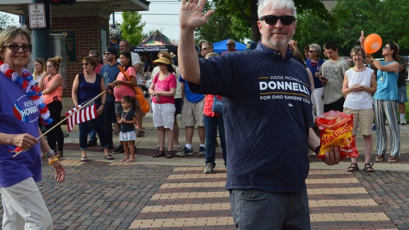 Michael Donnelly, a judge in the Cuyahoga (Cleveland) County Common Pleas Court was in Oxford Monday to take part in the Freedom Festival parade Uptown. CONTRIBUTED/BOB RATTERMAN