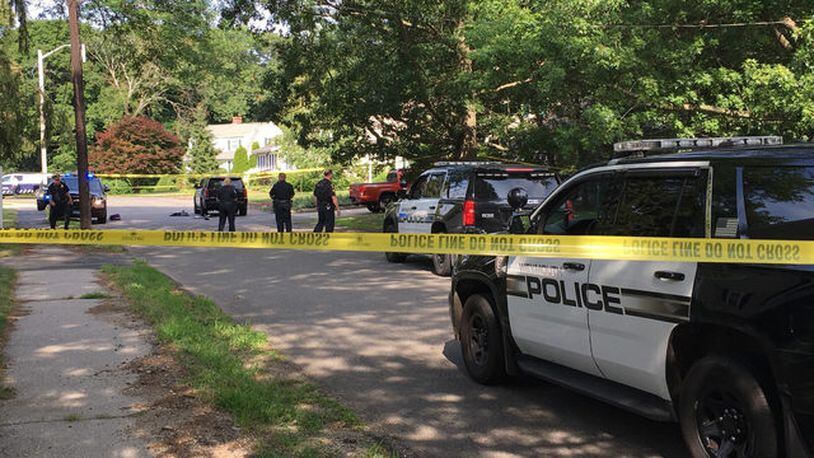 Police were on the scene of a shooting in Weymouth, Massachusetts, where a policeman died from his wounds.