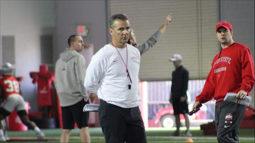 Urban Meyer oversees the start of the seventh spring football season at Ohio State since he became head coach.