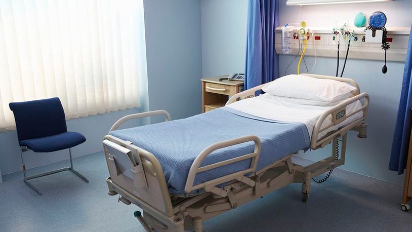 Stock photo of a hospital bed.