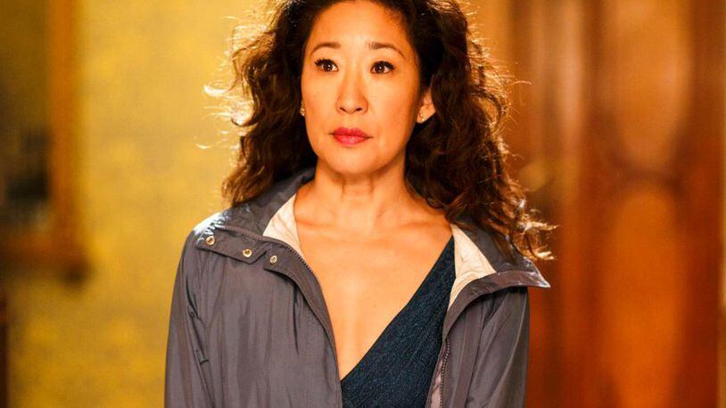 This image released by BBC America shows Sandra Oh in a scene from "Killing Eve." Oh was nominated Thursday for an Emmy for outstanding lead actress in a drama series. The 70th Emmy Awards will be held on Monday, Sept. 17. (BBC America via AP)
