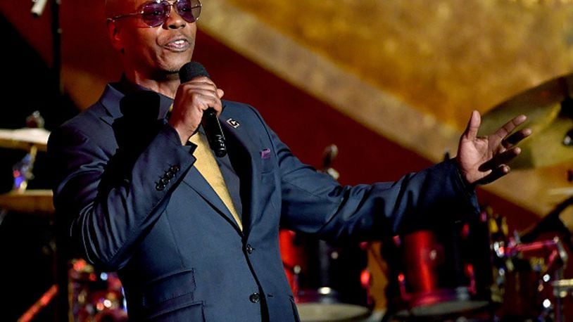 LOS ANGELES, CA - SEPTEMBER 25:  Dave Chappelle speaks onstage at Q85: A Musical Celebration for Quincy Jones at the Microsoft Theatre on September 25, 2018 in Los Angeles, California.  (Photo by Kevin Winter/Getty Images)