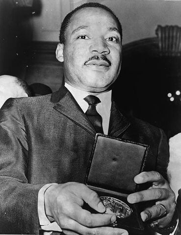 Martin Luther King Jr. with a medallion