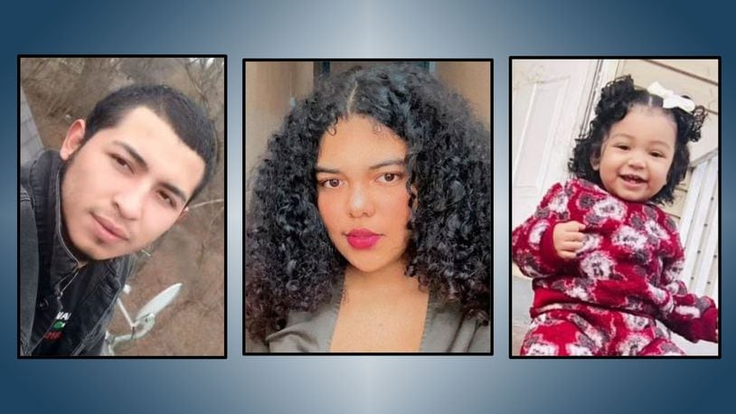 West Chester Police issued an Amber Alert on Monday, March 11, 2024, and believe Maoly Tejeda Herrera, 17, center, and her 1-year-old daughter, Sara Herrera, right, are with Byron Tejeda and could be in danger. CONTRIBUTED