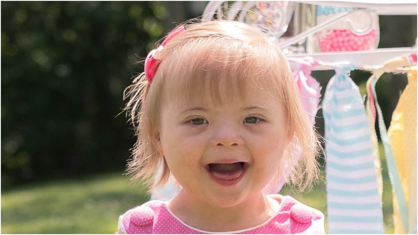 Hamilton toddler Allie Gruenschlaeger, 2, will be featured on the large video screen in New York City's Times Square on Sept. 16 as part of Down Syndrome Awareness Month.