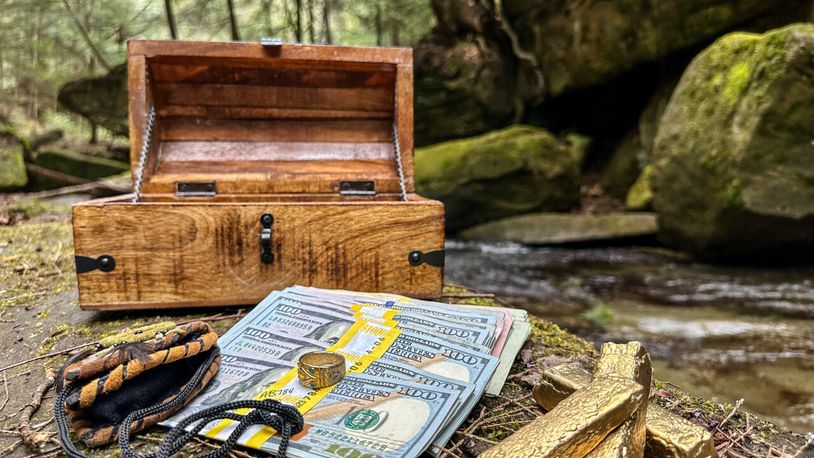 Ten thousand dollars in cash, gold and jewels was the prize in a treasure hunt in Hocking Hills. CONTRIBUTED/WCPO