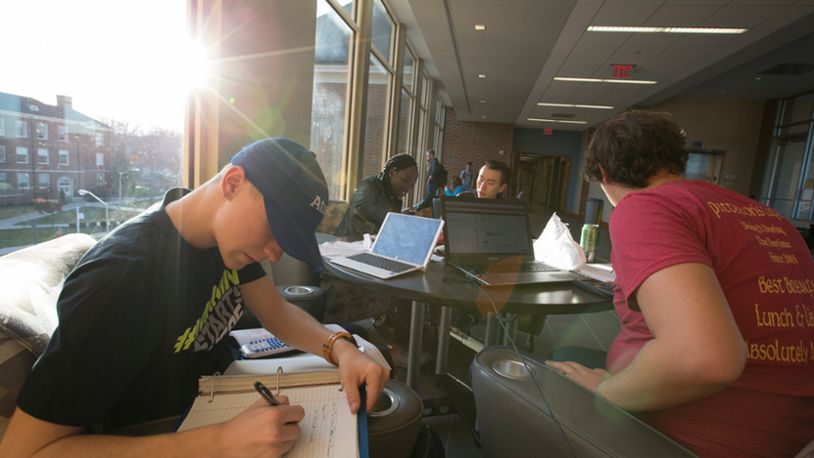 Earning national rankings in a variety of national academic measurements is nothing new to Miami University. But recently coming in second – right behind internationally acclaimed Massachusetts Institute of Technology (MIT) – was a welcomed surprise, say Miami officials. Pictured are students studying in Miami's Department of Computer Science and Software Engineering. Journal-News
