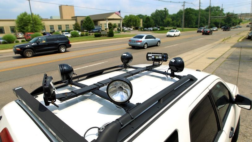 Hamilton has used a speed-enforcement vehicle (pictured) throughout the city for years. Now, New Miami is testing the technology for possible use in the village.