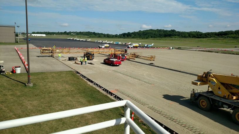 Crews were ready this wee to start pouring concrete for a refurbished apron at the Butler County Regional Airport. The $2 million project has been delayed due to heavy rains. The Federal Aviation Administration picked up 90 percent of the cost and local and state dollars made up the remainder.