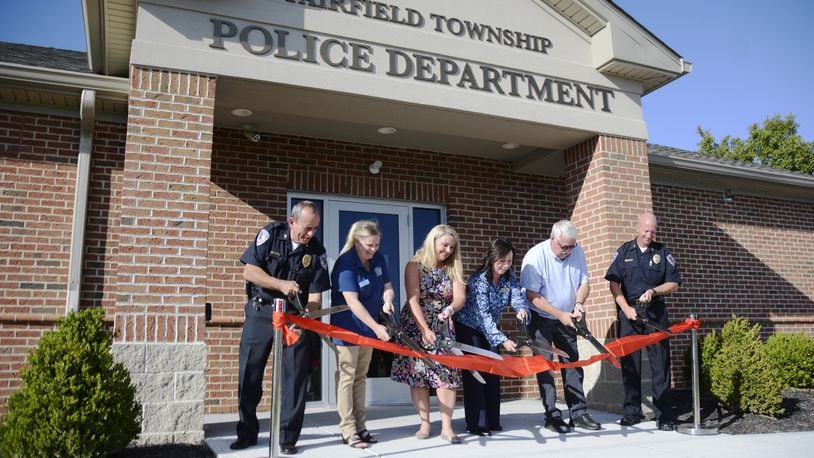 Fairfield Twp. officials celebrated on Sept. 8, 2021, the completion of the newly remodeled and expanded Fairfield Twp. Police Department headquarters. The project cost the township $1.8 million. MICHAEL D. PITMAN/STAFF