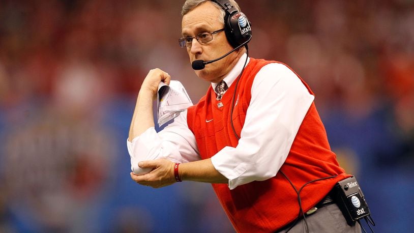 NEW ORLEANS, LA - JANUARY 04:  Head coach Jim Tressel of the Ohio State Buckeyes calls out in the first half against the Arkansas Razorbacks during the Allstate Sugar Bowl at the Louisiana Superdome on January 4, 2011 in New Orleans, Louisiana.  (Photo by Matthew Stockman/Getty Images)