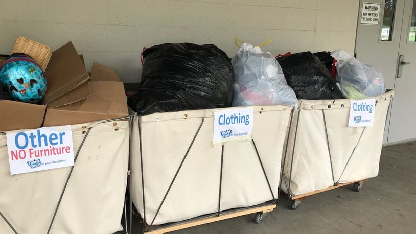 Goodwill is using bins like these to accept donations of clothing and other items as a way to physically distance donors from workers who will process the donations. PROVIDED