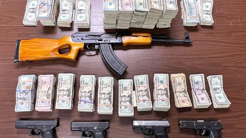 Here are the items that were seized on Wednesday when Middletown police and other police officials searched two Middletown residences. Two people were arrested and charged. SUBMITTED PHOTO