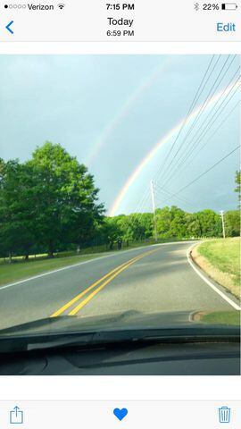 Tropical Storm Ana brings a double rainbow on Saturday