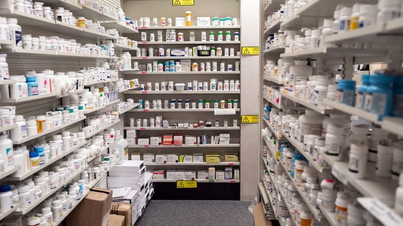 FILE — Prescription drugs in a storage area at a pharmacy in Albuquerque, N.M., on May 26, 2021. The Inflation Reduction Act will impose limits on prescription drug spending through Medicare, starting with insulin in 2023 and 10 other drugs in 2026. (Paul Ratje/The New York Times)