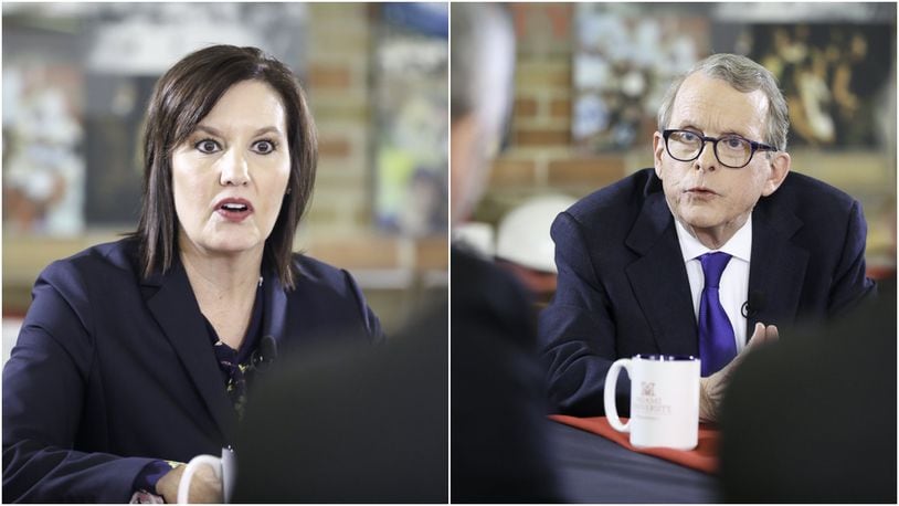 In a pair of separate 30-minute interviews, Ohio Lt. Gov. Mary Taylor and Ohio Attorney General Mike DeWine drew a stark contrasts in how they would lead the Buckeye State if elected.