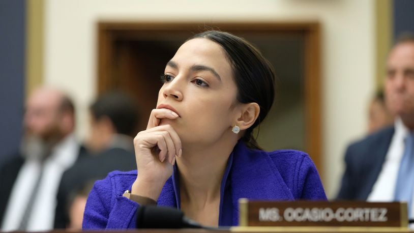 WASHINGTON, DC - APRIL 10: Rep. Alexandria Ocasio-Cortez (D-NY) listens during a House Financial Services Committee hearing on April 10, 2019 in Washington, DC. Seven CEOs of the countrys largest banks were called to testify a decade after the global financial crisis. (Photo by Alex Wroblewski/Getty Images)