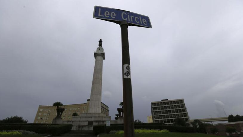The statue of Robert E. Lee is New Orleans is scheduled to be dismantled on Friday.