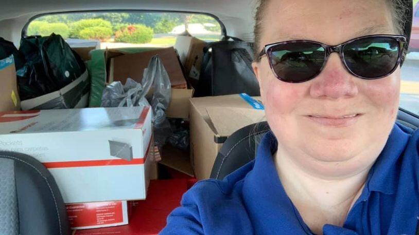 Nancy Little is a Butler County resident who recently offered to buy teachers in the Lakota Schools supplies for the coming school year. She doesn’t have kids, but she does understand teachers need all the help they can get. She is in her car in this photo delivering supplies to a school in Kentucky and will also buy supplies for a new teacher at Wyandot Early Childhood School.