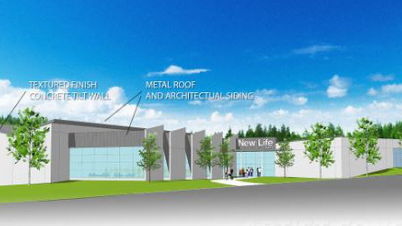 A rendering of what New Life Chapel will look like once it is constructed along Cincinnati-Dayton Road in West Chester Twp. CONTRIBUTED