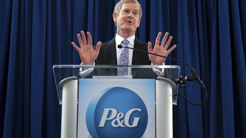 Procter & Gamble CEO David Taylor answers questions at a news conference following P&G’s shareholder vote, Tuesday. (Kareem Elgazzar/The Cincinnati Enquirer via AP)