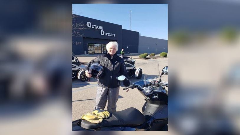 Dorie Kirkland has ridden in the Dave Kirkland Memorial Ride the last two years. Her husband worked as a technician at Octane Outlet for decades. SUBMITTED PHOTO