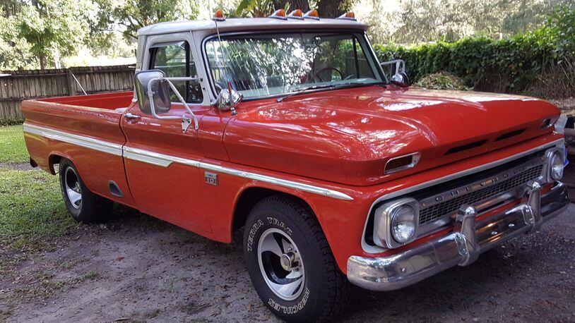 Deputies said this 1966 Chevrolet pickup truck was involved in a hit-and-run collision that killed a woman. The truck was repainted black after the crash, deputies said.