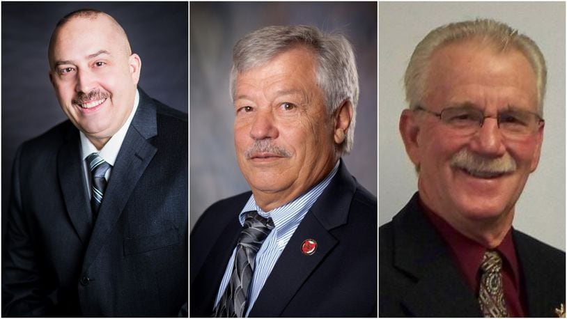 Three people — newcomer Keith Ballauer (from left) and incumbents Thomas E. Willsey Jr. and Raymond Wurzelbacher — are running for two open seats on the Ross Twp. board of trustees.