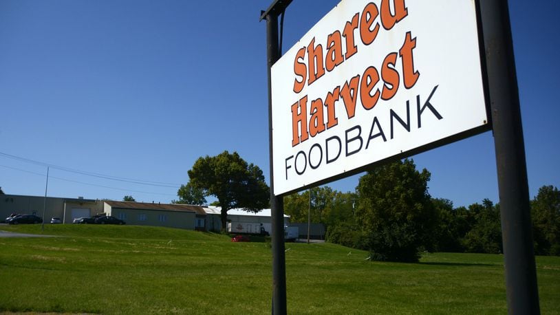 Shared Harvest Food Bank is working to sell a little more than 4 acres of land in front of its Dixie Highway building in Fairfield. The food bank, which will retain nearly 6 acres of land, will use proceeds to raise capital for the food bank, including improving their building and “help us get more funding to feed more people,” said Shared Harvest Executive Director Terry Perdue. MICHAEL D. PITMAN/STAFF