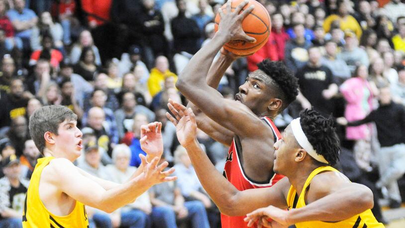 Trotwood’s Carl Blanton scored 18 points as Trotwood-Madison defeated host Sidney 90-69 in a boys high school basketball game on Friday, Jan. 25, 2019. MARC PENDLETON / STAFF