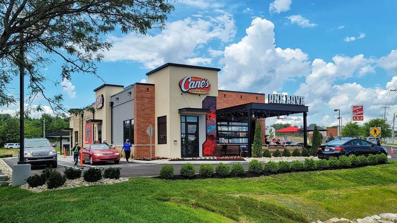 The new Raising Cane’s chicken finger chain location is now open on Main Street in Hamilton. The restaurant held a ribbon cutting ceremony June 29, 2021 to celebrate the debut at 1479 Main St. in Hamilton. NICK GRAHAM / STAFF