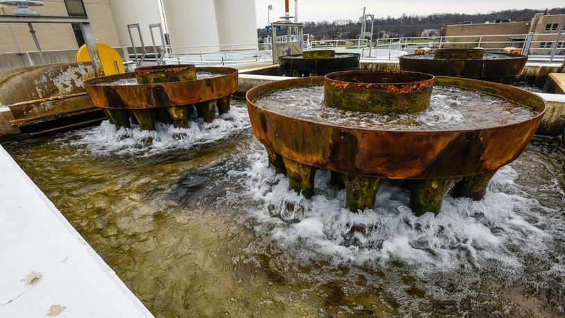 This is the aeration tank, the first step after the water leaves the well fields, at the Hamilton South Water Treatment Plant. NICK GRAHAM/FILE