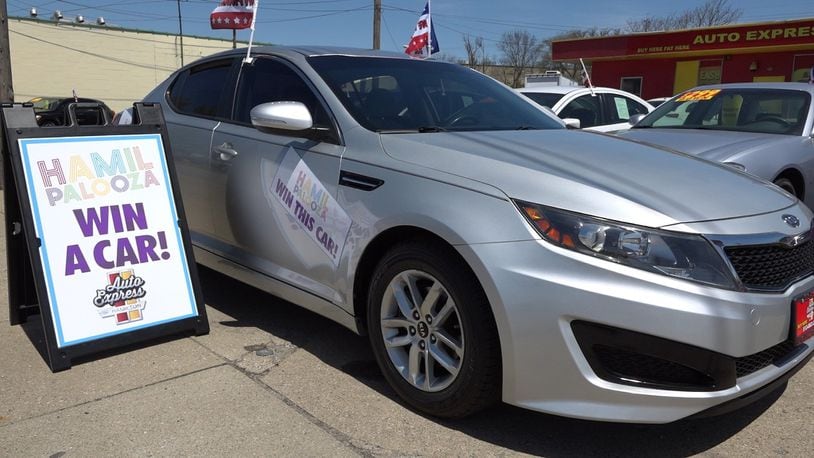 Hamilpalooza takes place Saturday, May 5, at the Butler County Fairgrounds, 1715 Fairgrove Ave., Hamilton. One person will win a Kia Optima LX AT at a 3 p.m. drawing. CONTRIBUTED