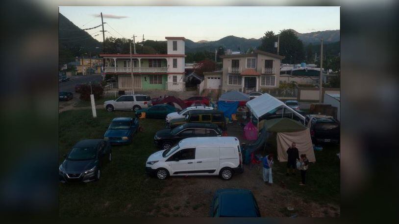 An Ohio National Guard unit is being deployed to Puerto Rico to help the people there in their continuing recovery from earthquakes in 2019. This photo shows  "Campamento Estrella 68," a family of residents in the town of Guayanilla on the southern coast, whose houses were damaged by an earthquake that forced them to sleep outdoors. Hundreds, if not thousands, of Puerto Ricans have been sleeping outside since a series of earthquakes began hitting the island Dec. 28, 2019. (Pedro Portal/Miami Herald/TNS)