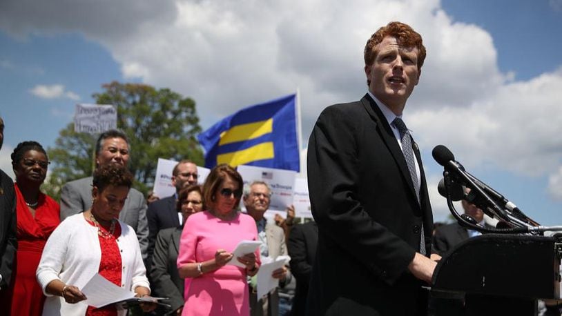 U.S. Rep. Joe Kennedy (D-MA) speaks during a press conference condemning the new ban on transgendered servicemembers on July 26, 2017 in Washington, DC. He delivered the Democrat’s response to the State of the Union address on Jan. 30, 2018.