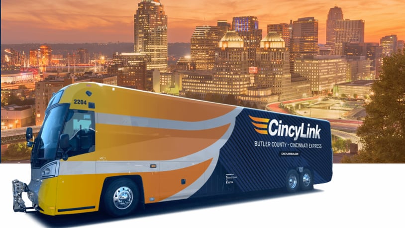 New local bus routes launching in January will get passengers of CincyLink to downtown Cincinnati and back to Butler County. CONTRIBUTED