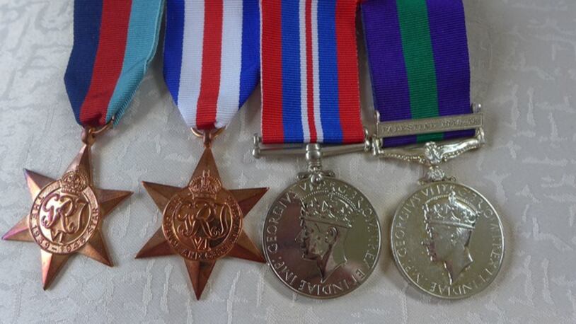 These are the four medals lost by Alfred Barlow during his return trip from Normandy.